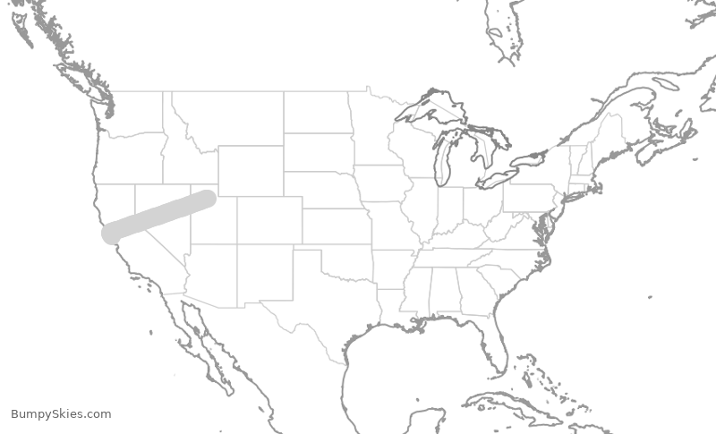 Turbulence forecast map for FFT3393, SLC to SFO