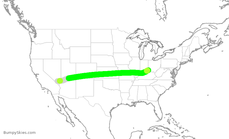 Turbulence forecast map for FFT3412, LAS to CVG