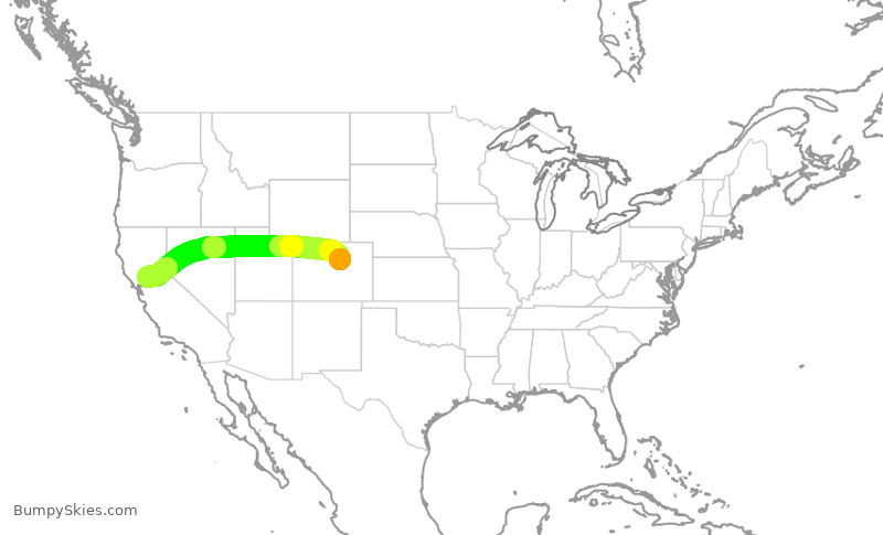 Turbulence forecast map for FFT3666, SMF to DEN