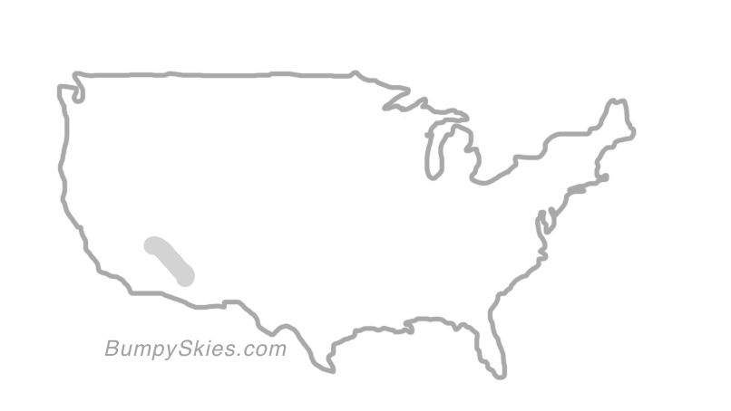 Map of continental US with illustrated flight path and turbulence forecast (described in text below)