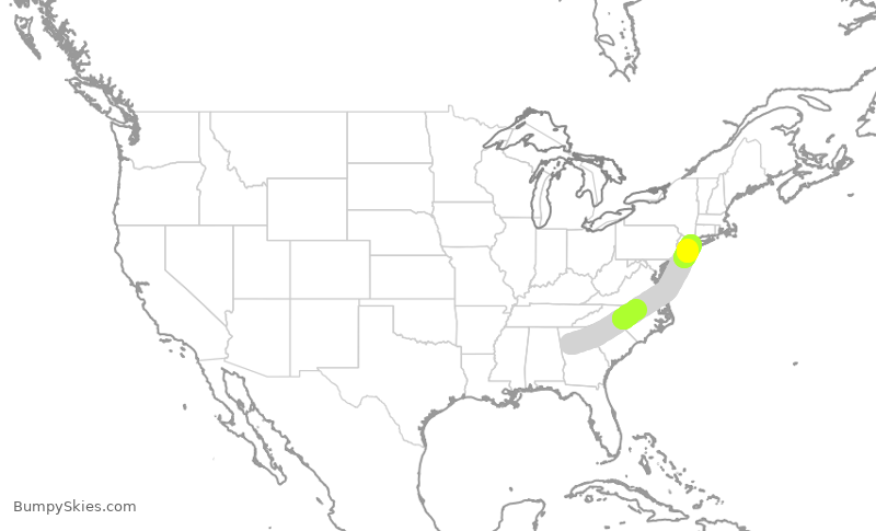 Turbulence forecast map for FFT4732, ATL to JFK