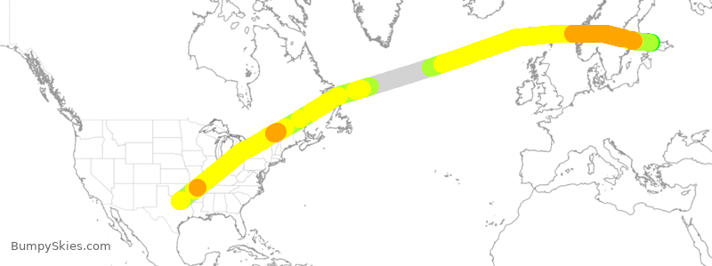 Turbulence forecast map for FIN20, DFW to HEL