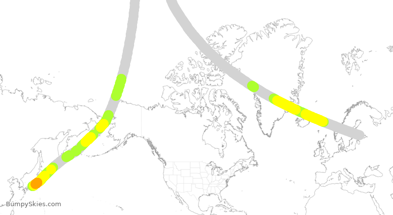 Turbulence forecast map for FIN79, HEL to NGO