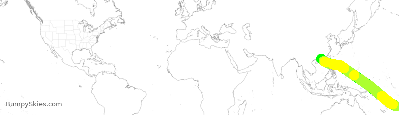 Turbulence forecast map for FJI2006, HKG to NAN