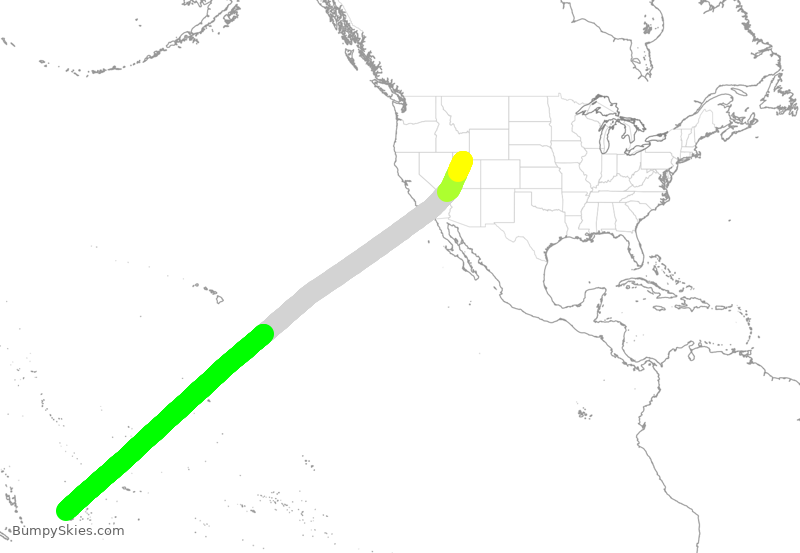 Turbulence forecast map for FJI2801, SLC to NAN