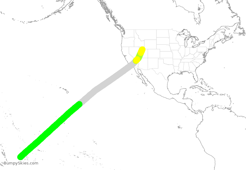 Turbulence forecast map for FJI2805, SLC to NAN