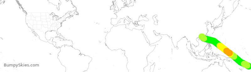Turbulence forecast map for FJI393, FFN to HHH