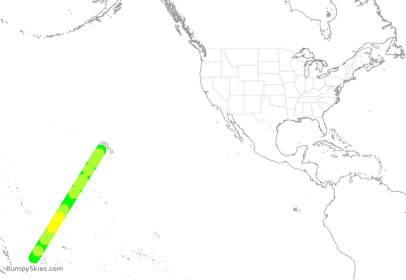 Turbulence forecast map for FJI821, HNL to NAN