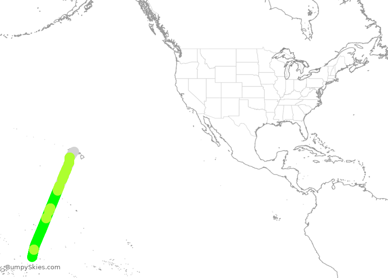 Turbulence forecast map for FJI852, HNL to APW