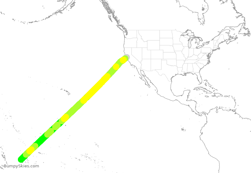Turbulence forecast map for FJI871, SFO to FFN