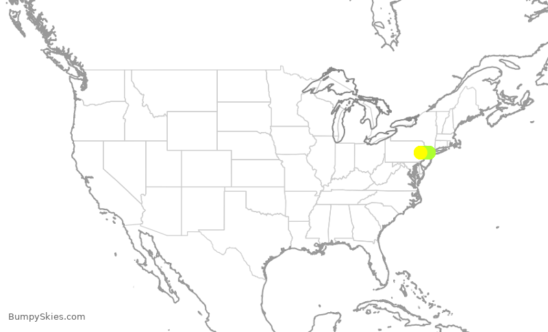 Turbulence forecast map for GJS3381, ABE to EWR
