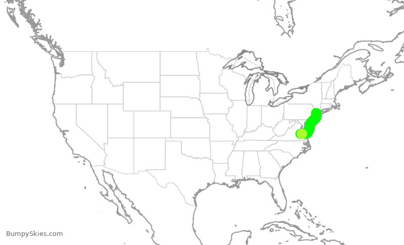 Turbulence forecast map for GJS4176, EWR to RIC