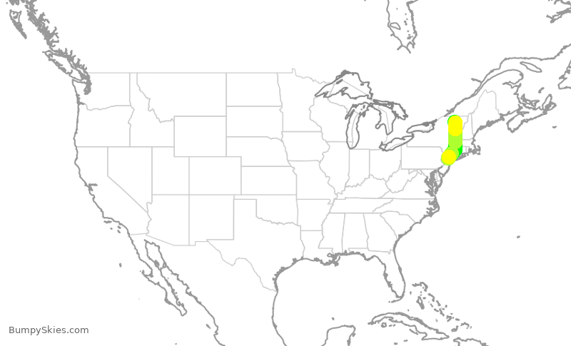 Turbulence forecast map for GJS4393, EWR to BTV