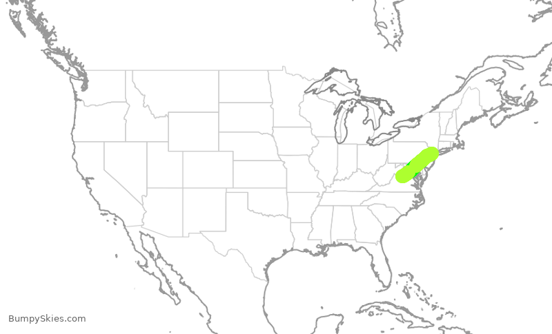 Turbulence forecast map for GJS4414, EWR to CHO