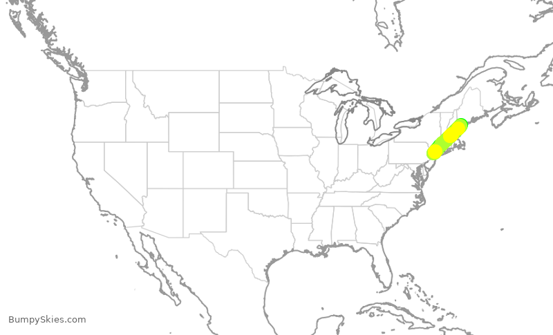 Turbulence forecast map for GJS4438, EWR to PWM