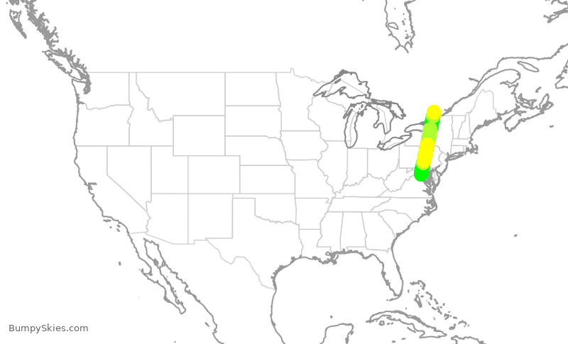 Turbulence forecast map for GJS4455, YOW to IAD