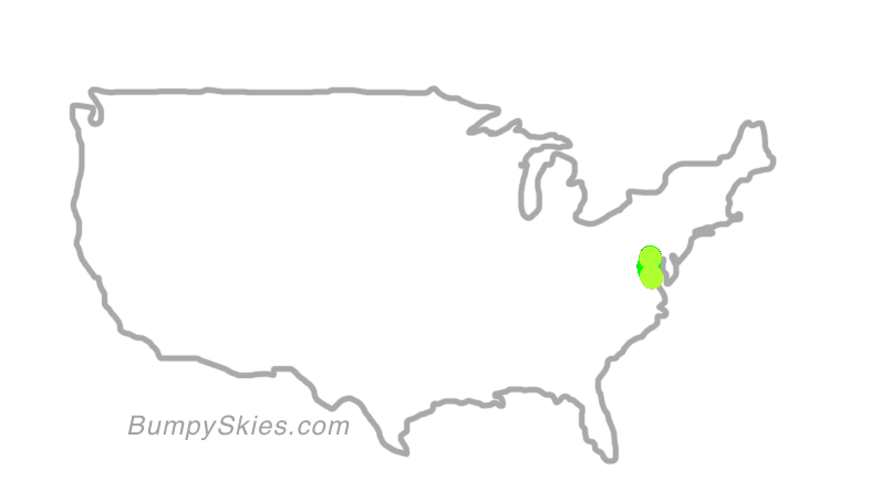 Map of continental US with illustrated flight path and turbulence forecast (described in text below)