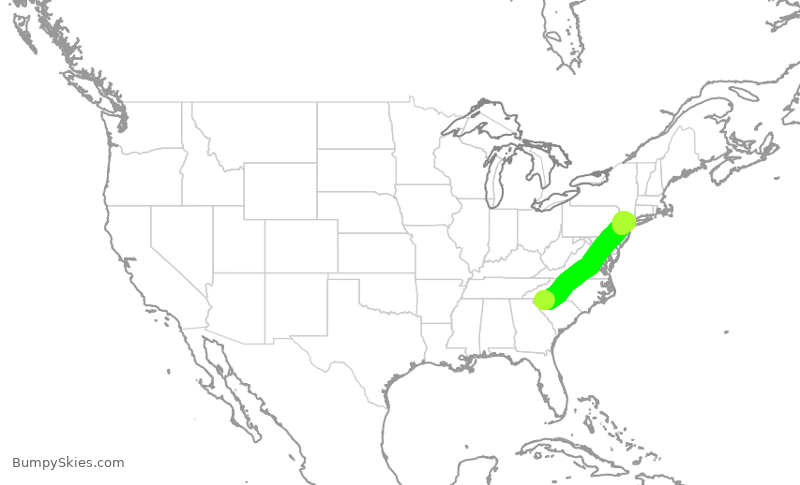 Turbulence forecast map for GJS4475, GSP to EWR