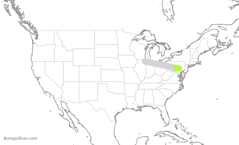Turbulence forecast map for GJS4499, ORD to MDT