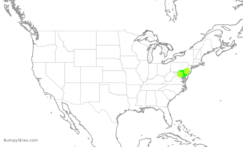 Turbulence forecast map for GJS4516, IAD to PHL