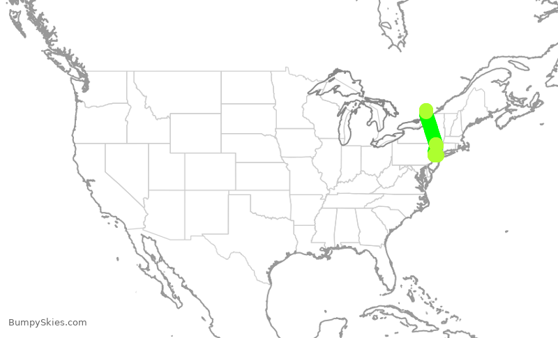 Turbulence forecast map for GJS4524, YOW to EWR