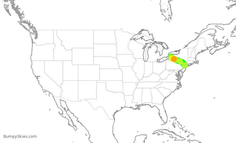 Turbulence forecast map for GJS4552, EWR to BUF