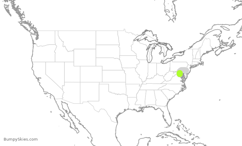 Turbulence forecast map for GJS4575, PHL to IAD