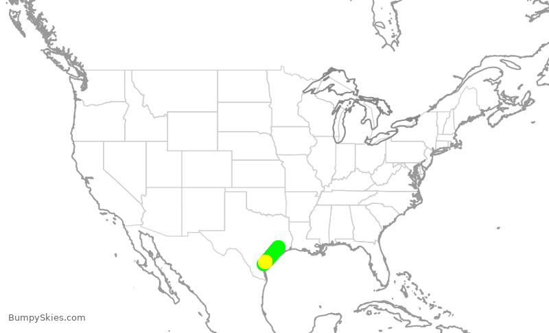 Turbulence forecast map for GJS4602, IAH to CRP