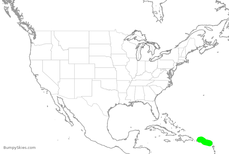 Turbulence forecast map for GPD142, SIG to NEV