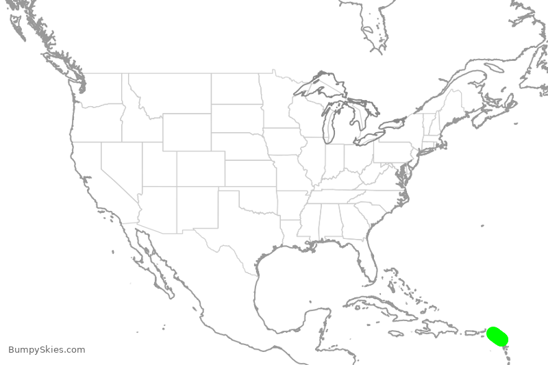 Turbulence forecast map for GPD169, SXM to ANU