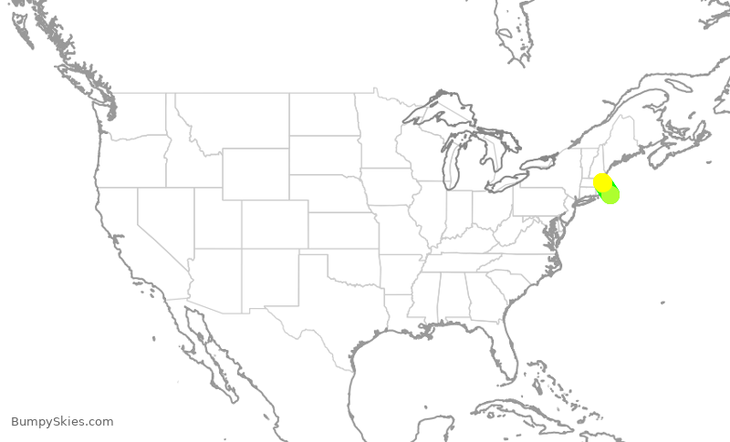 Turbulence forecast map for GPD202, BOS to ACK