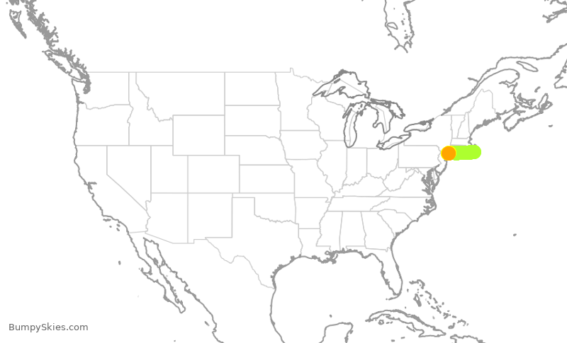 Turbulence forecast map for GPD212, ACK to HPN