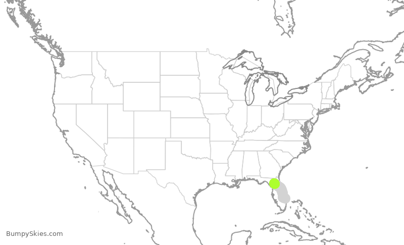 Turbulence forecast map for GPD257, SUA to GNV