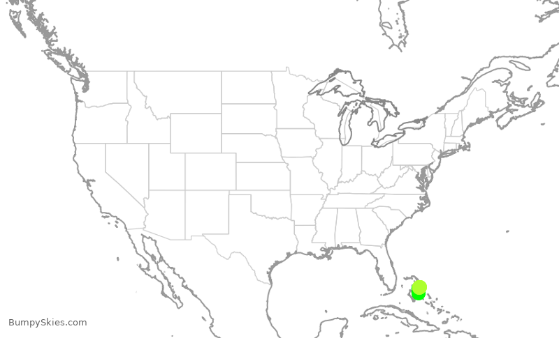 Turbulence forecast map for GPD257, NMC to ELH
