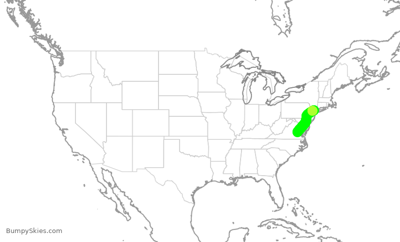 Turbulence forecast map for GPD434, RIC to TEB