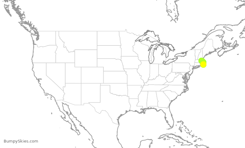 Turbulence forecast map for GPD435, BED to MVY