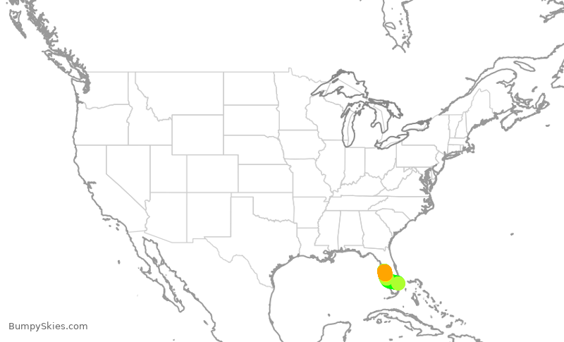 Turbulence forecast map for GPD436, LAL to BCT