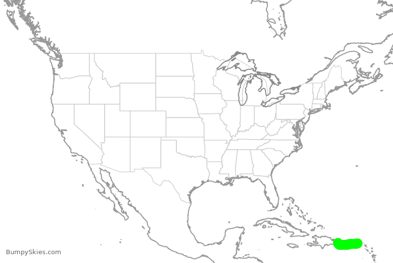 Turbulence forecast map for GPD503, PUJ to VIJ