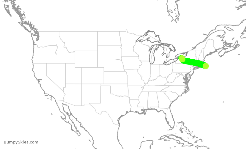 Turbulence forecast map for GPD617, ACK to ROC