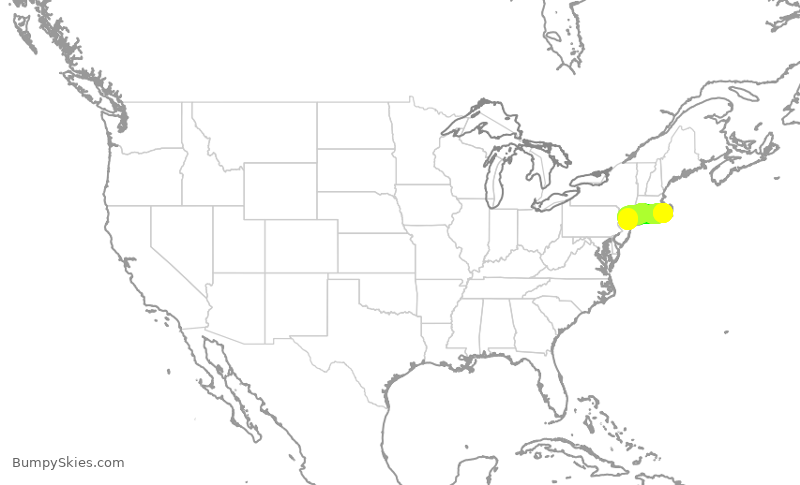 Turbulence forecast map for GPD809, TEB to MVY