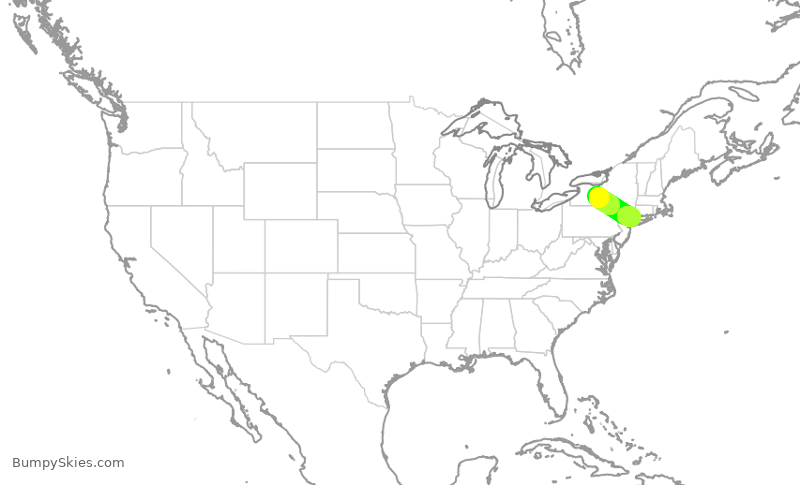 Turbulence forecast map for GPD838, HPN to PEO
