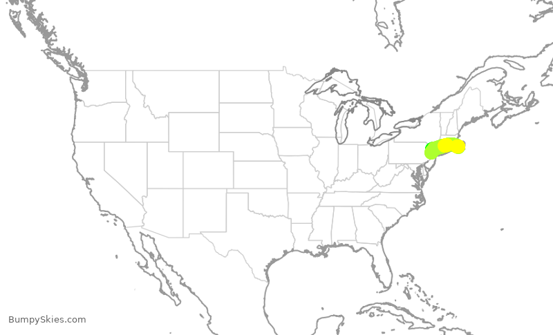 Turbulence forecast map for GPD848, MVY to MMU