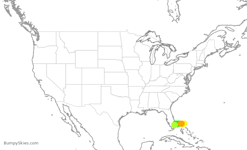 Turbulence forecast map for GPD849, MHH to FLL