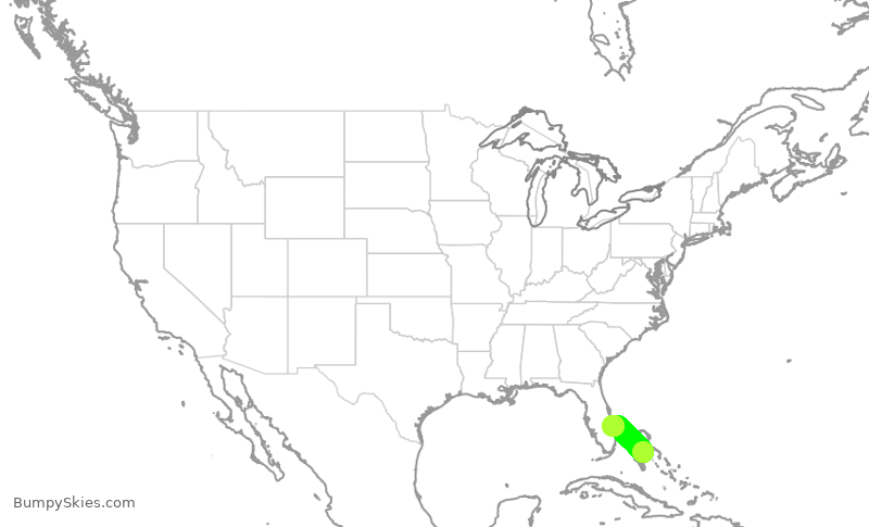 Turbulence forecast map for GPD95, NAS to SUA