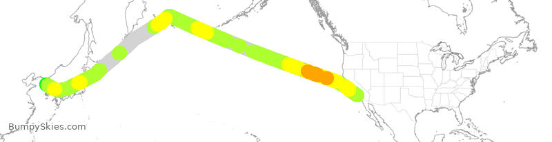 Turbulence forecast map for GTI515, LAX to KSI