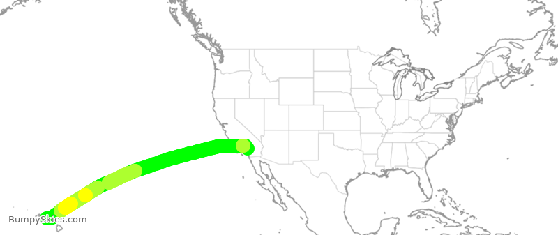 Turbulence forecast map for GTI8506, HNL to RIV