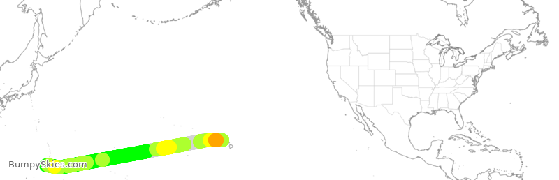 Turbulence forecast map for GTI8515, HNL to GUM