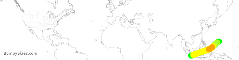 Turbulence forecast map for GTI8555, GUM to III