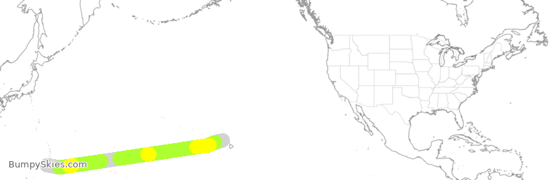 Turbulence forecast map for GTI8555, HNL to GUM