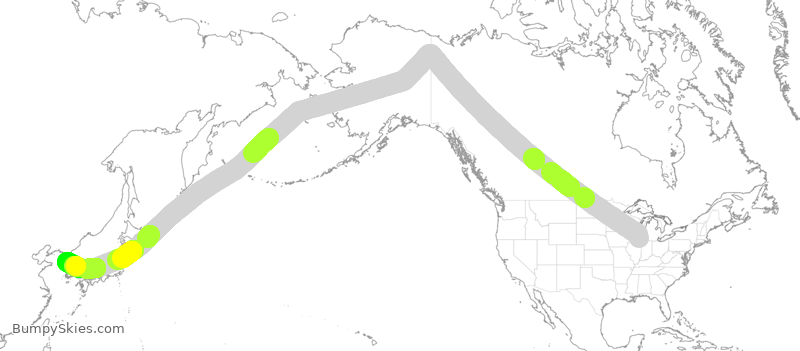 Turbulence forecast map for GTI9350, ORD to KSI